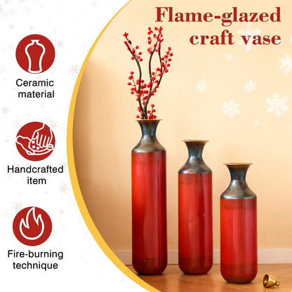 Modern Droplet Floor Vase Set In Three Pieces