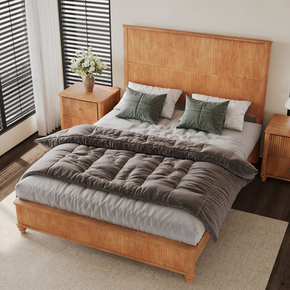 Solid Wood Platform Bed and the Tall Headboard