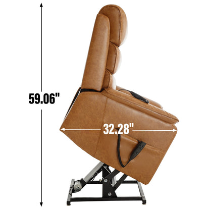 Brown Leatheraire dual motor power lift recliner chair in brown leather by HouseOfZazla on Tampa Home & Garden Store
