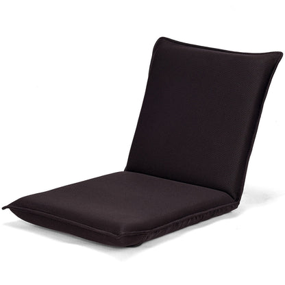 Adjustable 6 Positions Folding Lazy Man Sofa Chair Floor Chair-Black