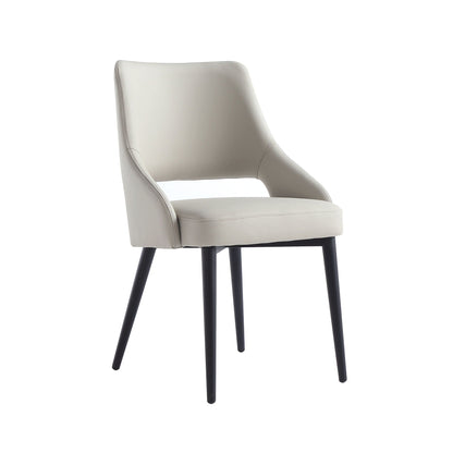 Tremont Dining Chair with steel frame in beige upholstery HouseOfZazla arm chair with black legs on Tampa Home & Garden Store