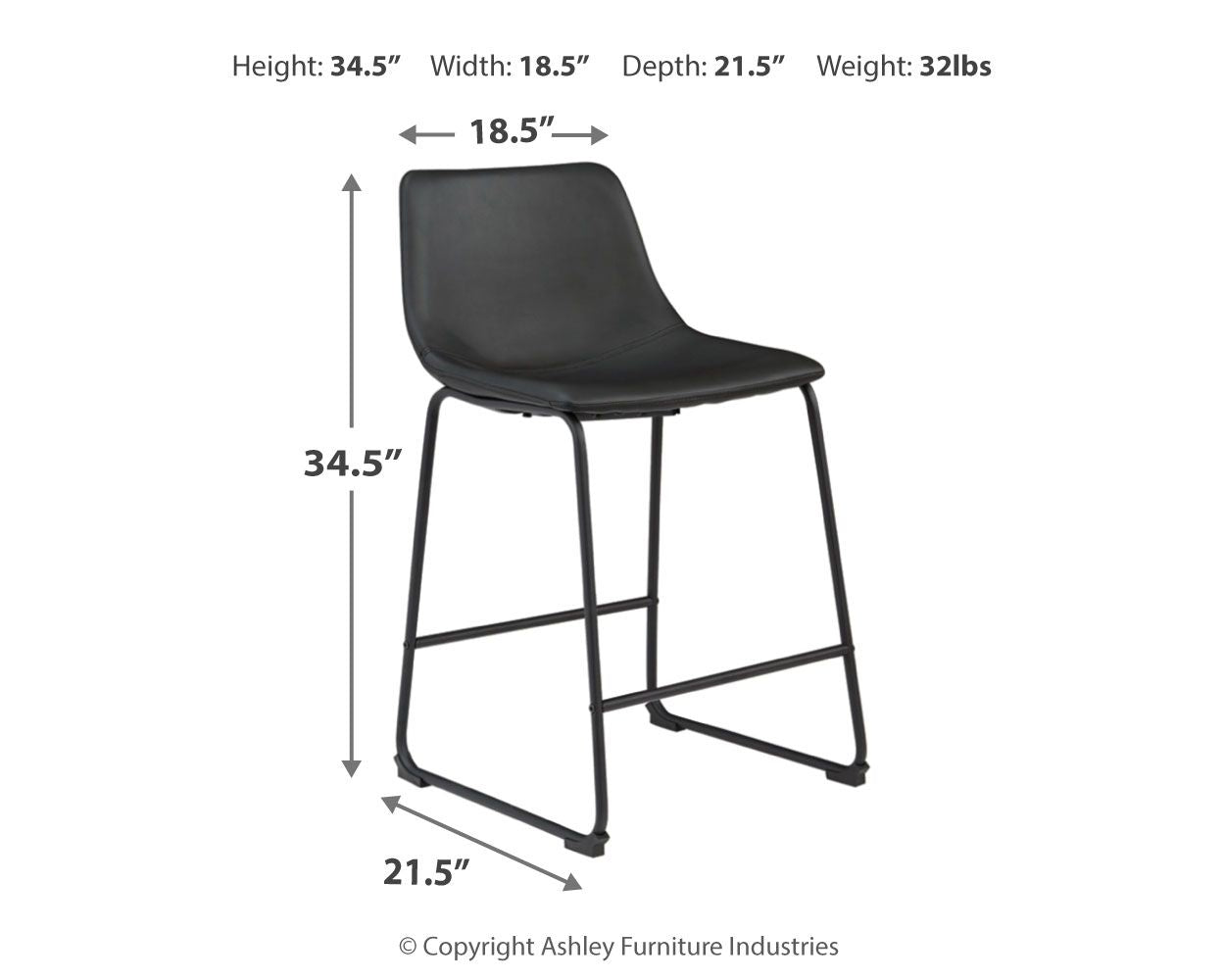 Centiar Upholstered Barstool Set of Two Dining
