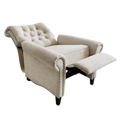 Aidan push-back reclining chair cream tufted back nailhead trim HouseOfZazla on Tampa Home & Garden Store