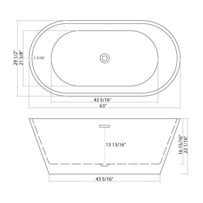 Glossy white freestanding bathtub with drain in oval shape, HouseOfZazla Bathtubs on Tampa Home & Garden Store