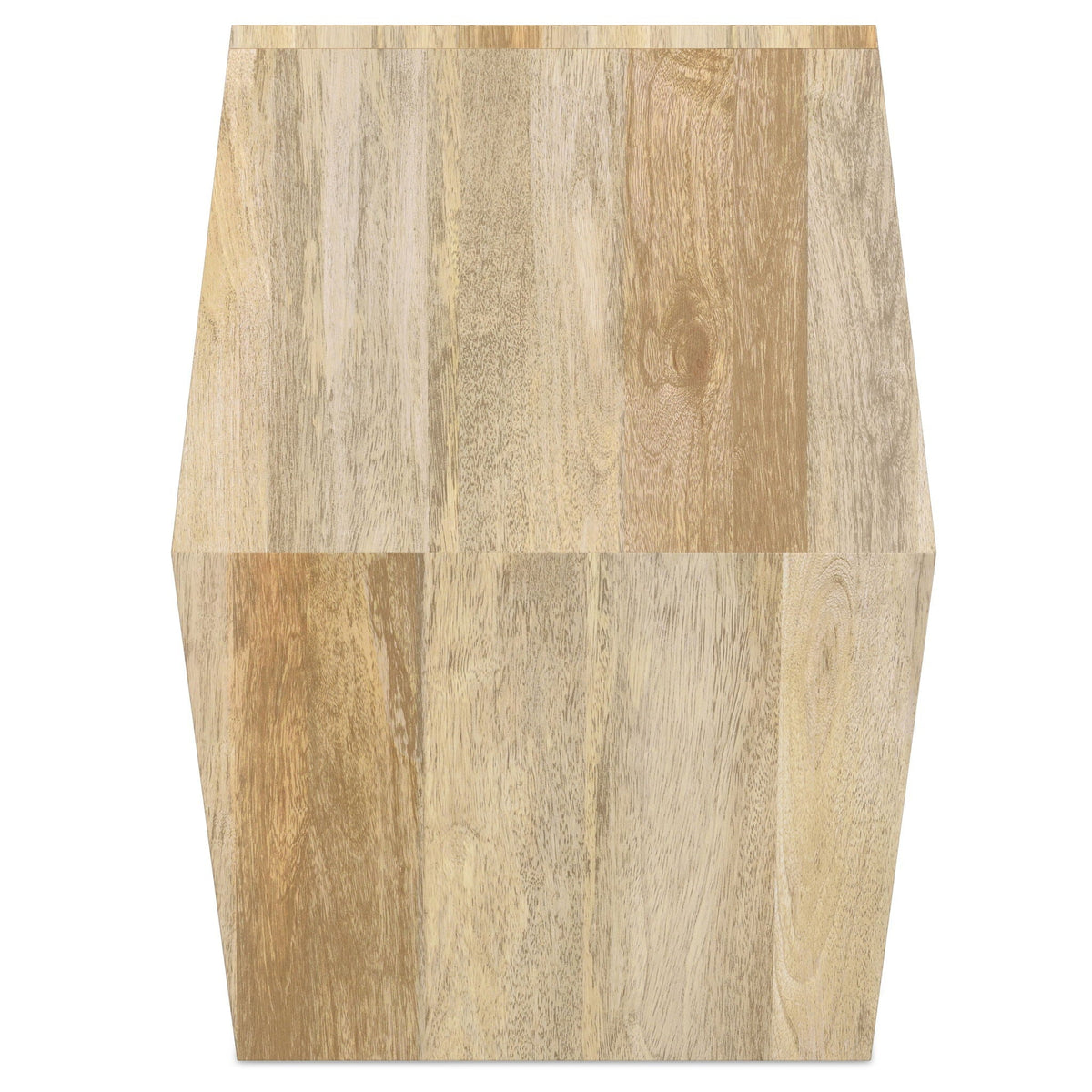 Hexagonal mango wood side table in light brown finish with kiln-dried durability HouseOfZazla on Tampa Home & Garden Store