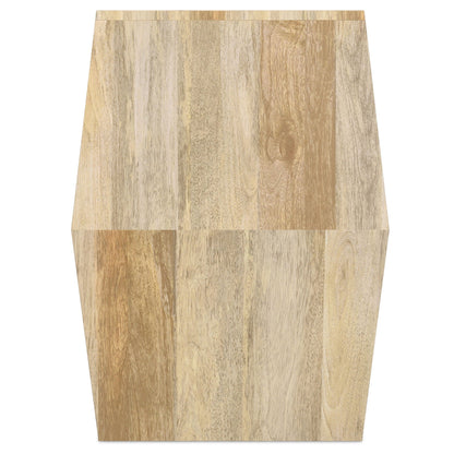 Hexagonal mango wood side table in light brown finish with kiln-dried durability HouseOfZazla on Tampa Home & Garden Store