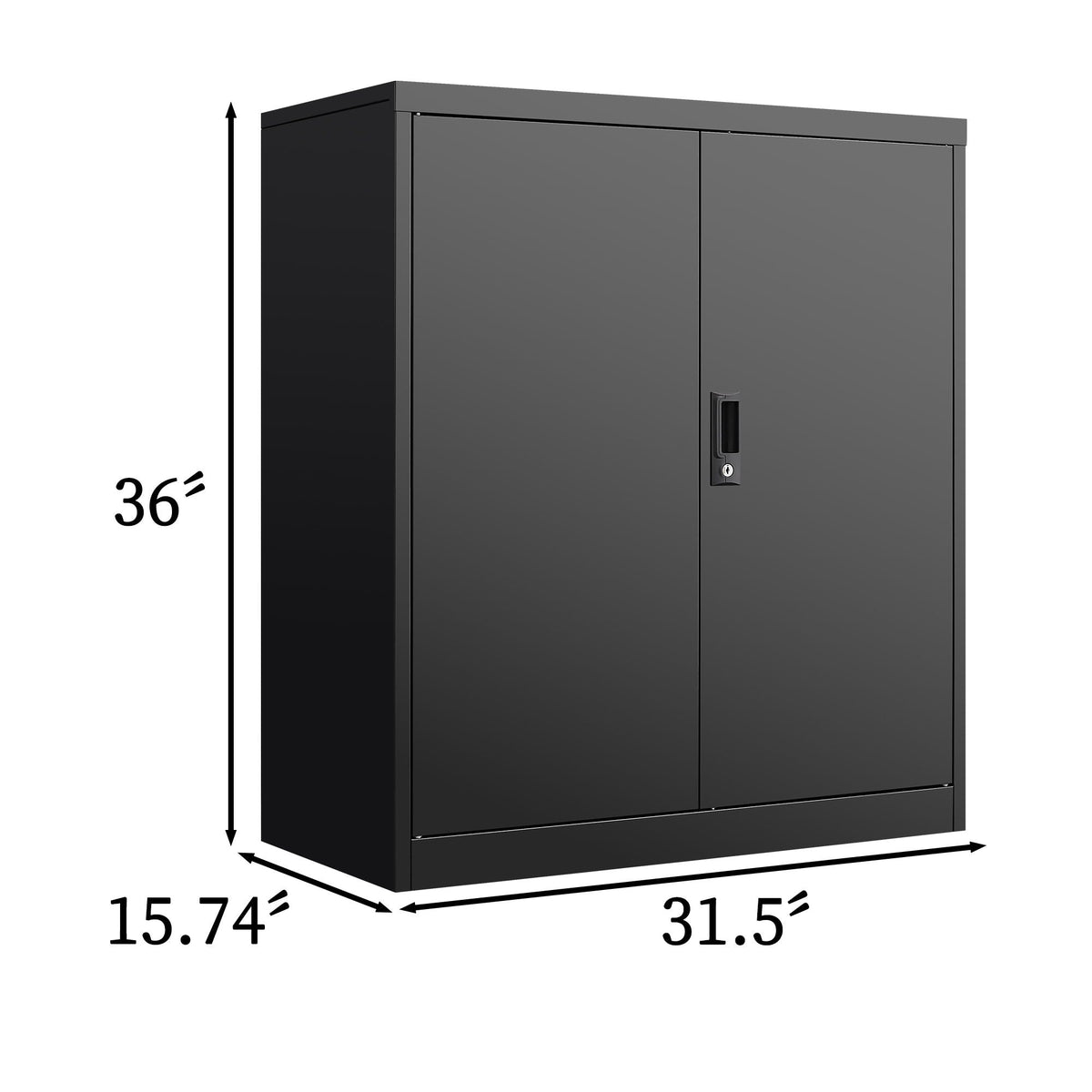 Metal storage cabinet with locking doors and adjustable shelf, gray 36in tall HouseOfZazla on Tampa Home & Garden Store