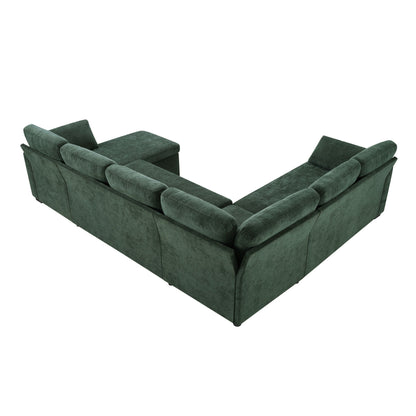 Convertible U-shaped sectional sofa bed by HouseOfZazla in emerald green velvet on Tampa Home & Garden Store