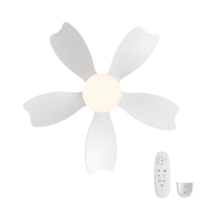 Low Profile Flush Mount Ceiling Fan With Light by HouseOfZazla white blades remote included on Tampa Home & Garden Store