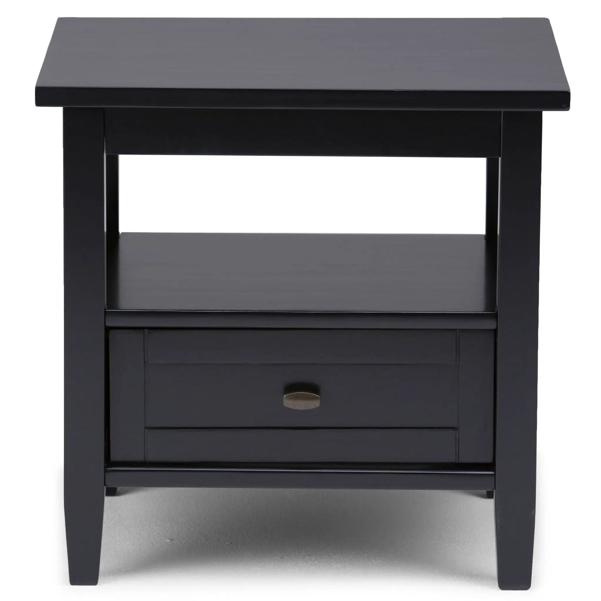 Warm Shaker coffee table in black with brass knob drawer and shelf by Unique Piece Furniture on Tampa Home & Garden Store