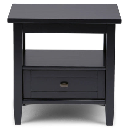 Warm Shaker coffee table in black with brass knob drawer and shelf by Unique Piece Furniture on Tampa Home & Garden Store