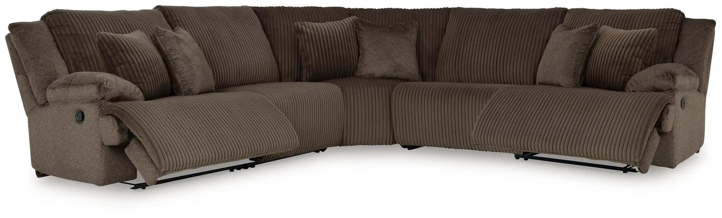 Top Tier Corduroy Reclining Sectional with Chaise
