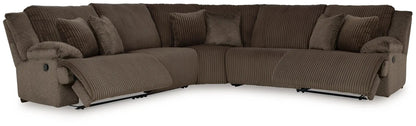 Top Tier Corduroy Reclining Sectional with Chaise