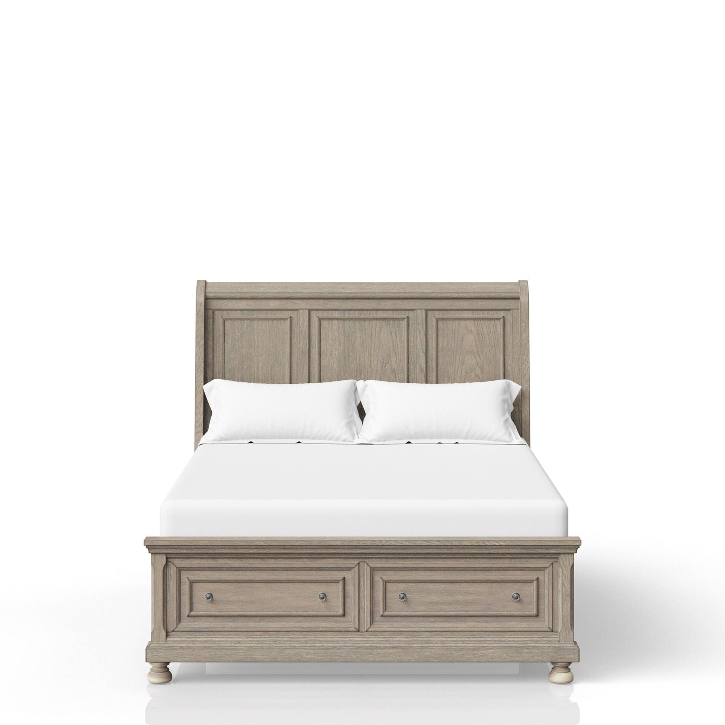 Elegant Transitional Storage Bed and Two Drawers