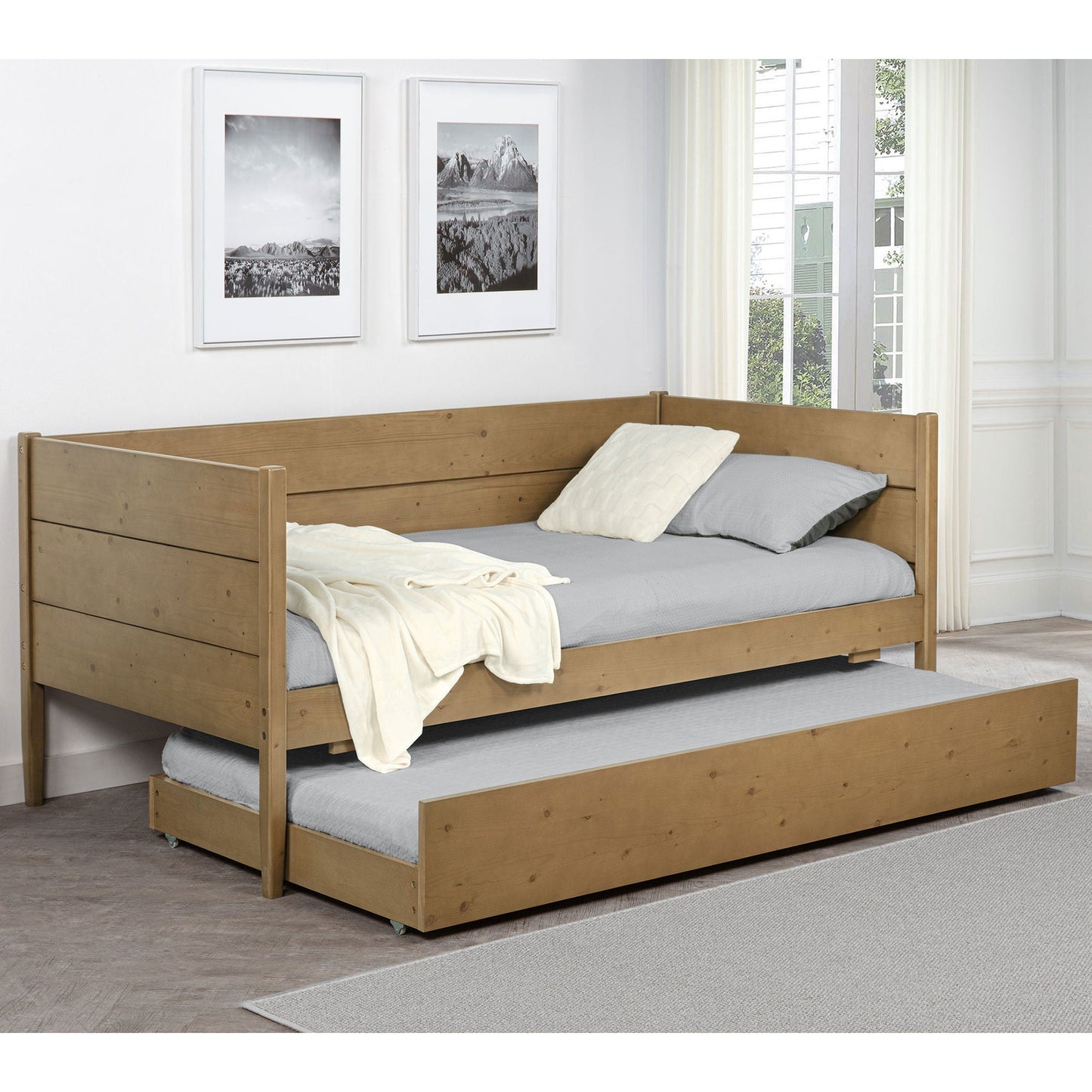 Stewart Twin Daybed with Trundle - natural wood, HouseOfZazla on Tampa Home & Garden Store