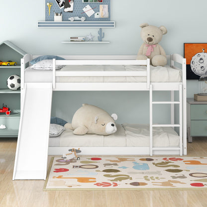 Durable Bunk Bed With Convertible Slide And Ladder, white finish, HouseOfZazla bunk beds on Tampa Home & Garden Store