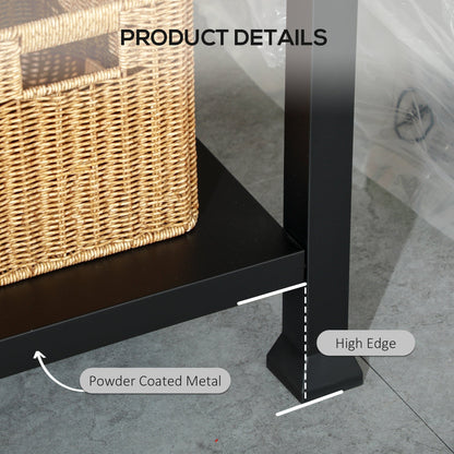 Powder-coated metal cart with wicker basket on shelf on Tampa Home & Garden Store