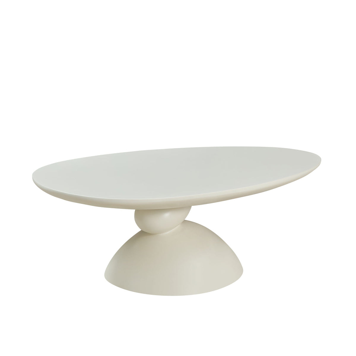 Lucky Stone Shaped End Table with Sculptural Base ivory white finish by HouseOfZazla on Tampa Home & Garden Store