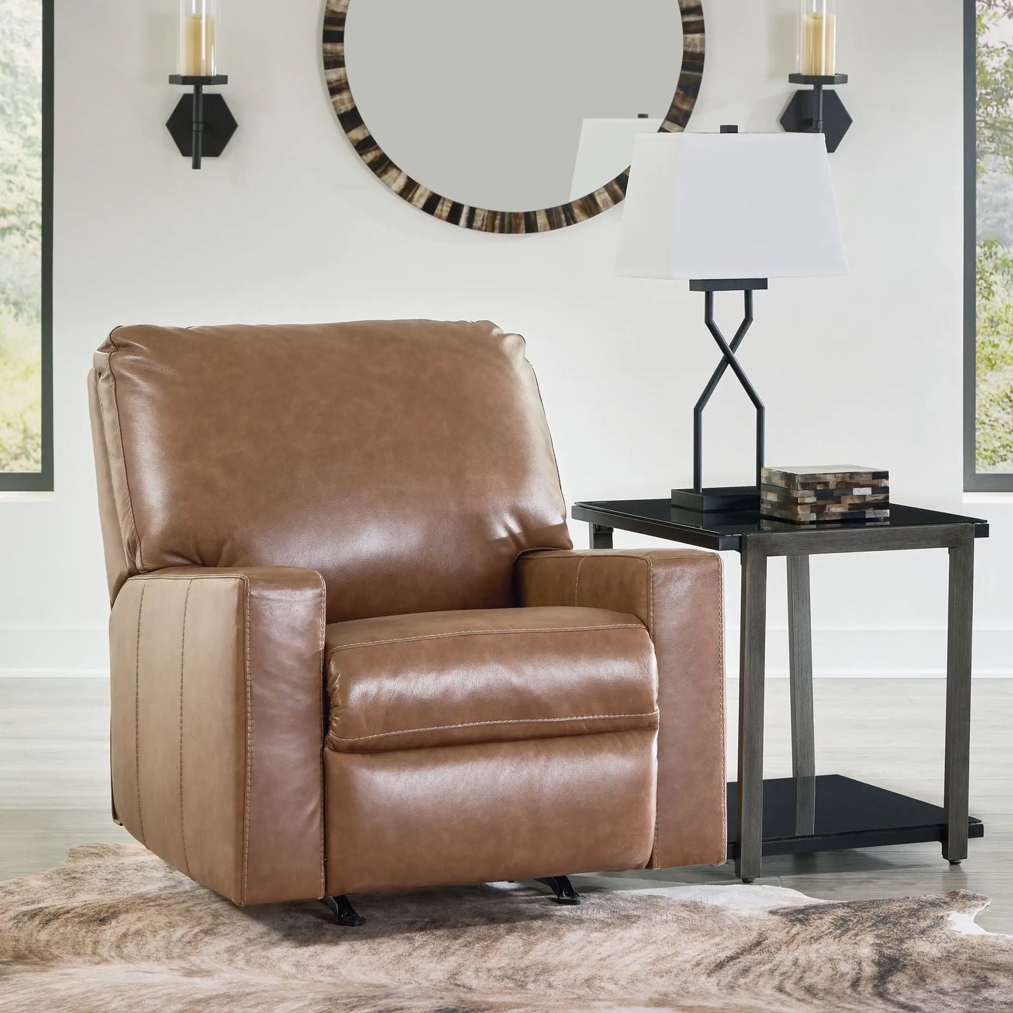 Bolsena Rocker Recliner in brown leather by Unique Piece Furniture on Tampa Home & Garden Store