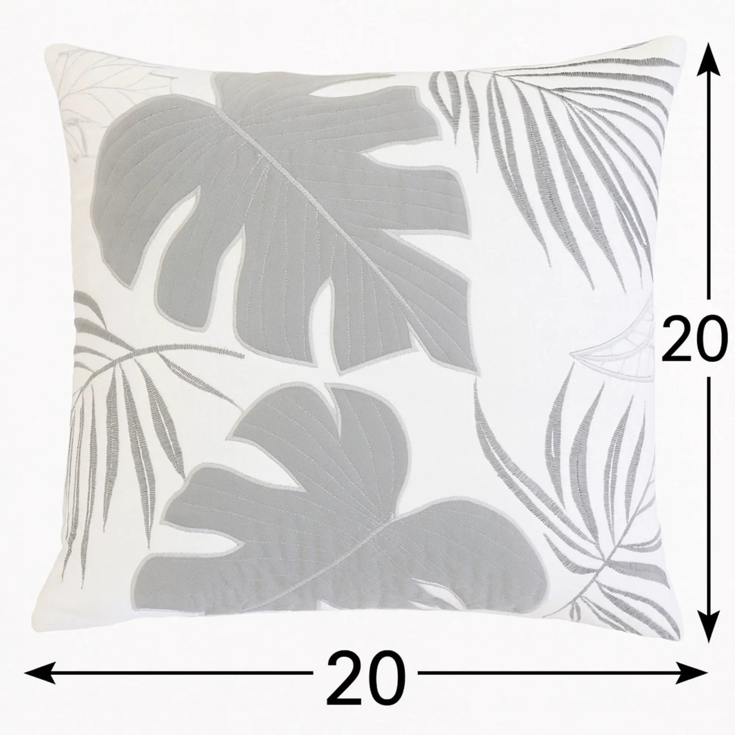 Autumn Vibes Leaf Accent Pillow gray botanical leaf pattern Unique Piece Furniture on Tampa Home & Garden Store
