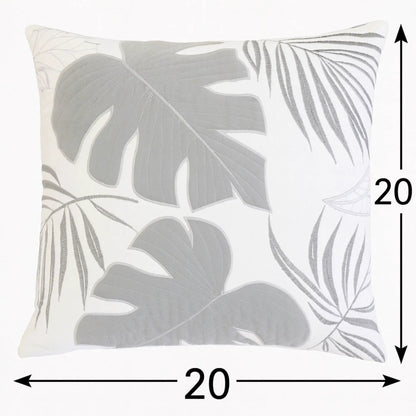Autumn Vibes Leaf Accent Pillow gray botanical leaf pattern Unique Piece Furniture on Tampa Home & Garden Store
