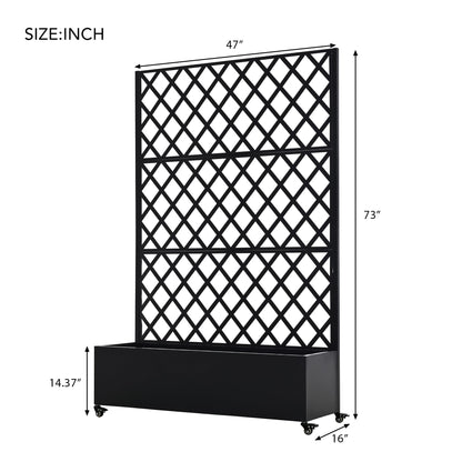 Metal Raised Garden Bed with Wheels and Trellis