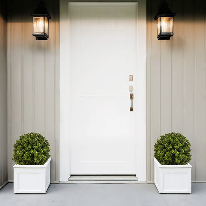 22in boxwood ball topiary shrubs in white square pots set of 2 artificial HouseOfZazla on Tampa Home & Garden Store