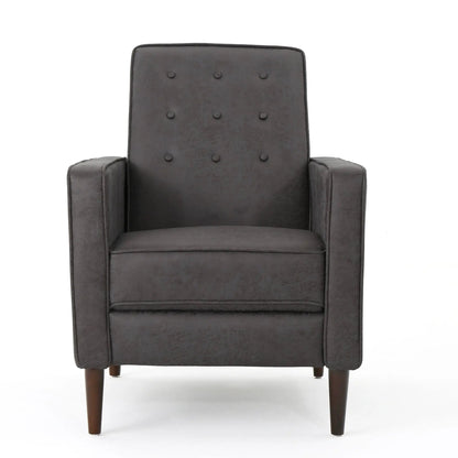 Macedonia Button Tufted Fabric Recliner slate with tufted back by Unique Piece Furniture on Tampa Home & Garden Store