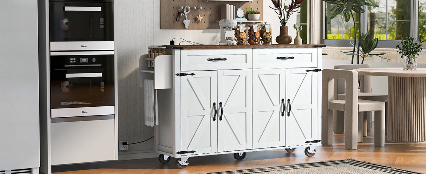Large Farmhouse Kitchen Island and Power Outlet