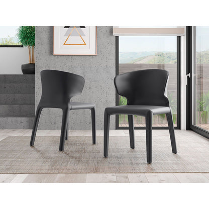 Conrad dining chair set of 2 with black metal frame for modern dining on Tampa Home & Garden Store