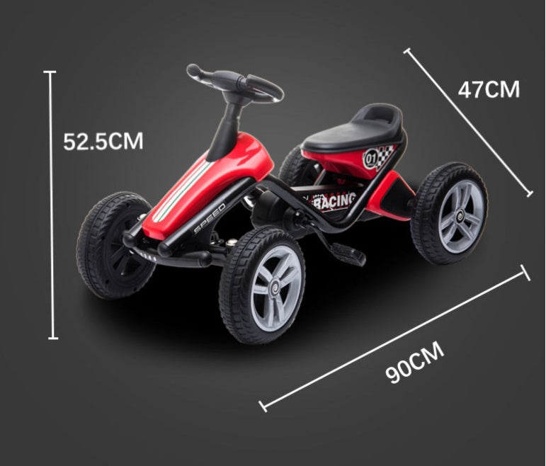 Kids' Pedal Go-Kart - red four-wheel outdoor ride-on toy, 90 cm long, 52.5 cm high on Tampa Home & Garden Store