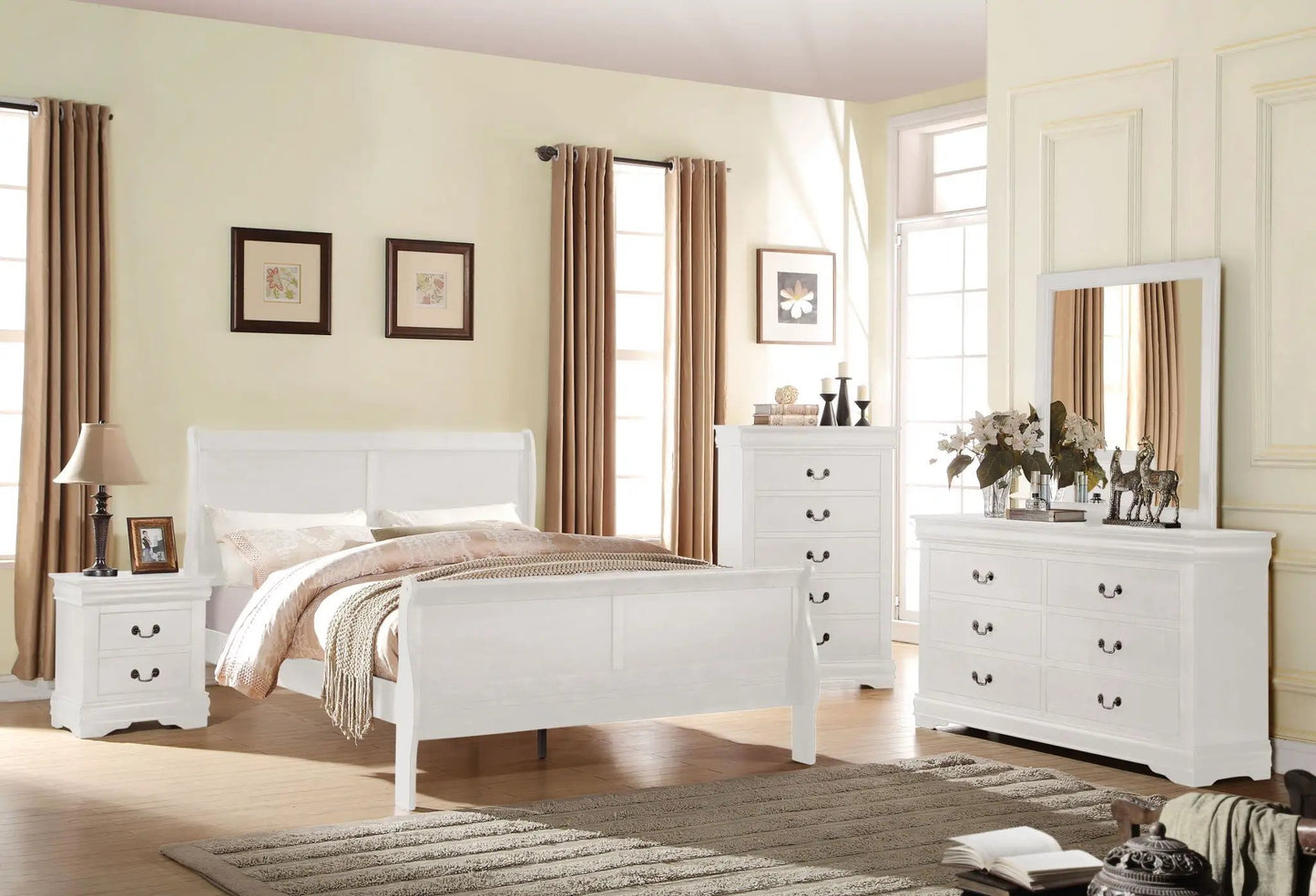 Louis Philippe Sleigh Style Bed Timeless Finish