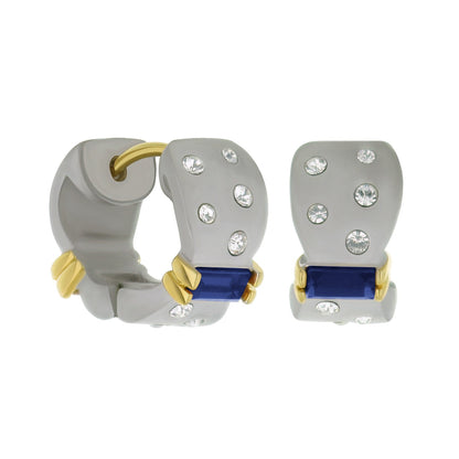 Matte and Slim Huggie Earrings In Rhodium Brass