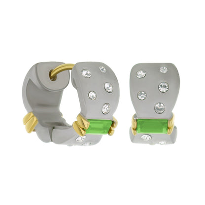 Matte and Slim Huggie Earrings In Rhodium Brass
