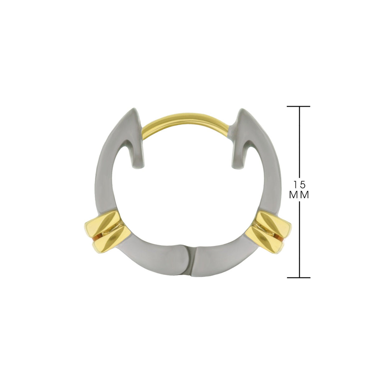 Matte and Slim Huggie Earrings In Rhodium Brass