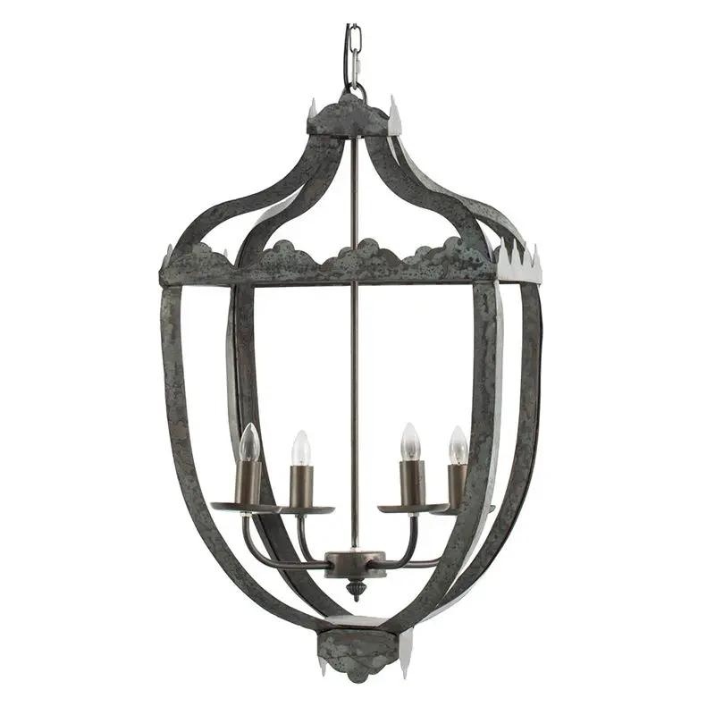 4 Light Metal Chandelier with Adjustable Chain