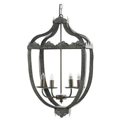 4 Light Metal Chandelier with Adjustable Chain