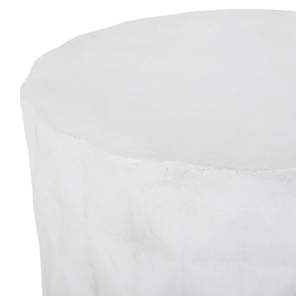 Outdoor lightweight concrete side table Antique White by HouseOfZazla for outdoor furniture on Tampa Home & Garden Store