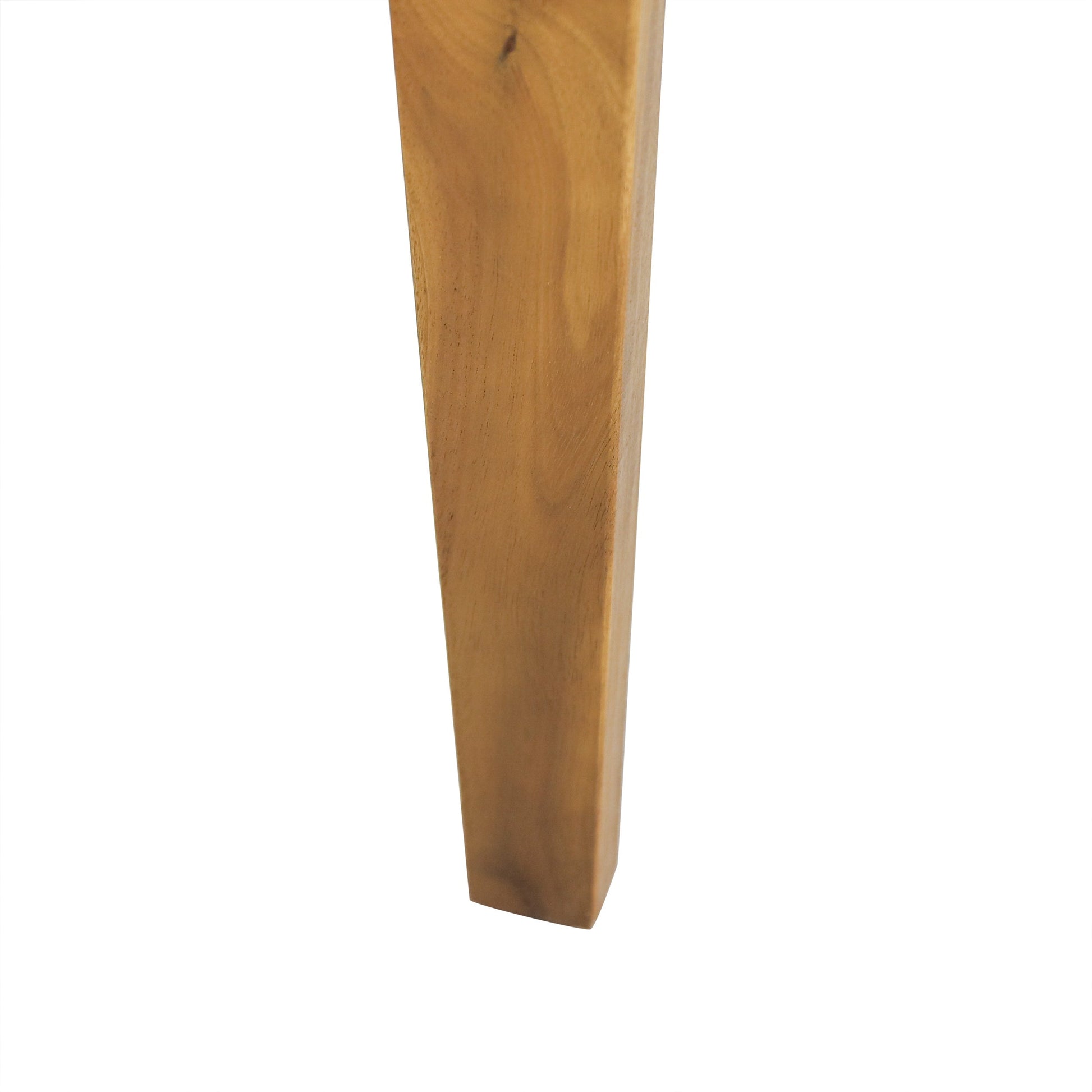 Acacia wood outdoor chair leg in warm brown finish on Tampa Home & Garden Store