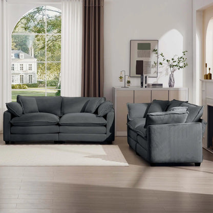 Elegant Sectional Sofa Set with Deep Seats