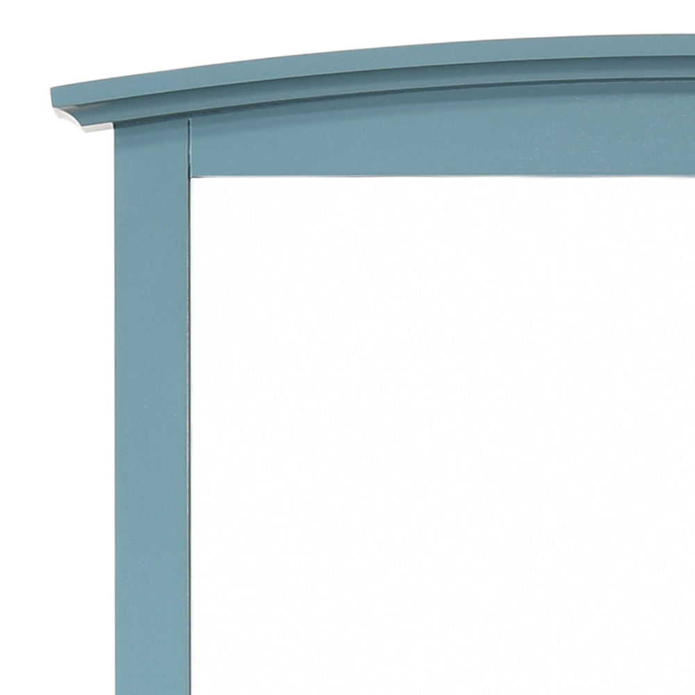 Wall Mirror teal wood veneer frame with curved crown molding HouseOfZazla on Tampa Home & Garden Store