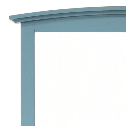 Wall Mirror teal wood veneer frame with curved crown molding HouseOfZazla on Tampa Home & Garden Store
