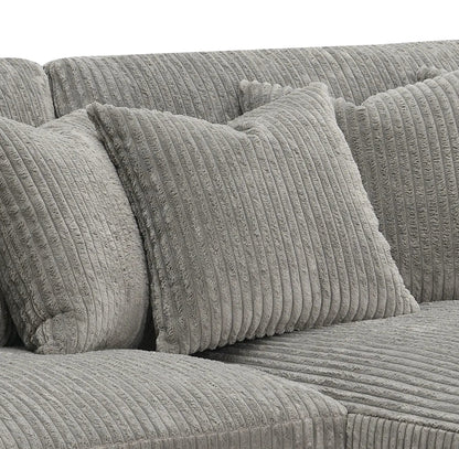 Tavia gray reversible sectional sofa cushions in textured corduroy upholstery on Tampa Home & Garden Store