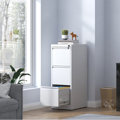White steel vertical file cabinet with lock in bright room topped by small cactus on books on Tampa Home & Garden Store