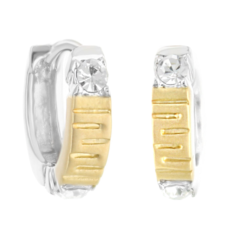 Matte Crystal Earrings pair, silver and gold-tone metal with crystals by Lauren G Adams on Tampa Home & Garden Store