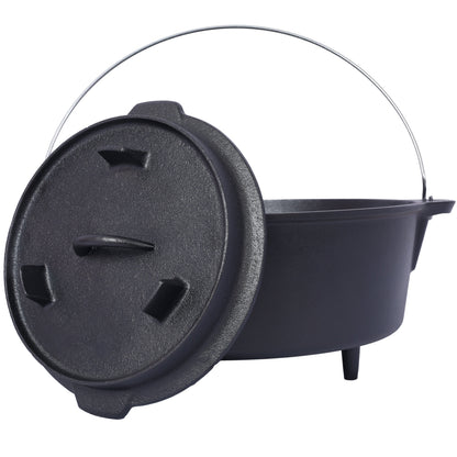 Pre-Seasoned Cast Iron Dutch Oven with Skillet Lid in black cast iron HouseOfZazla on Tampa Home & Garden Store