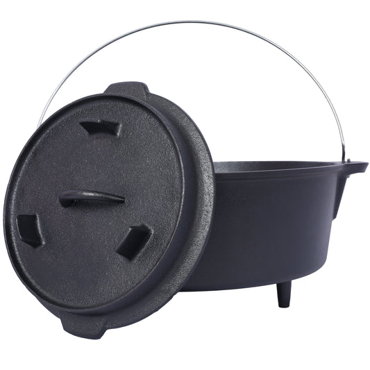 Pre-Seasoned Cast Iron Dutch Oven with Skillet Lid in black cast iron HouseOfZazla on Tampa Home & Garden Store
