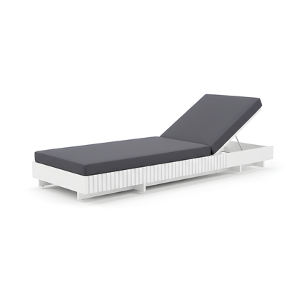 White Acacia Outdoor Lounge with Grey Cushion