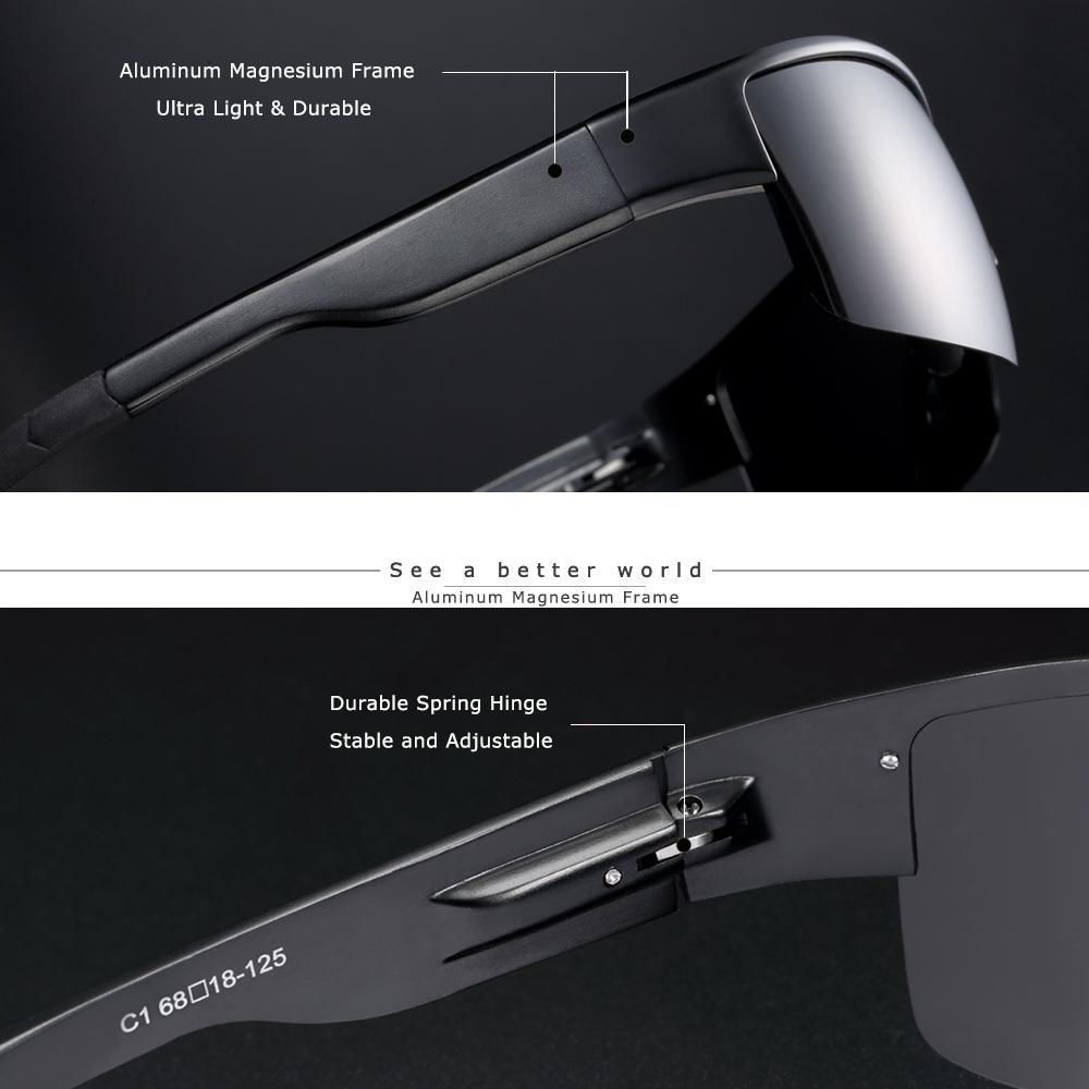 Stevvex luxury oversized square polarized sunglasses with UV400 protection aluminum frame on Tampa Home & Garden Store