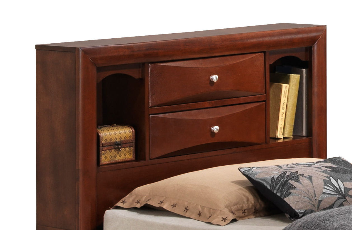Modern Design Storage Bed With Bookcase Headboard in dark wood by HouseOfZazla with drawers on Tampa Home & Garden Store